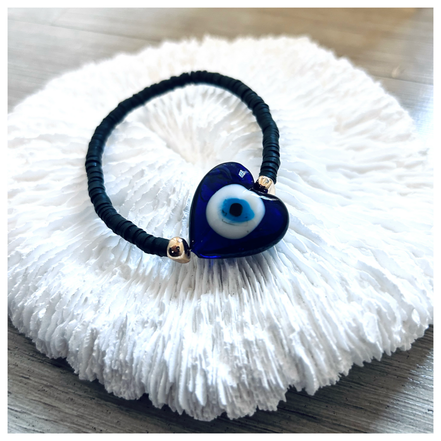 BEAD EVIL EYE HEART BRACELET