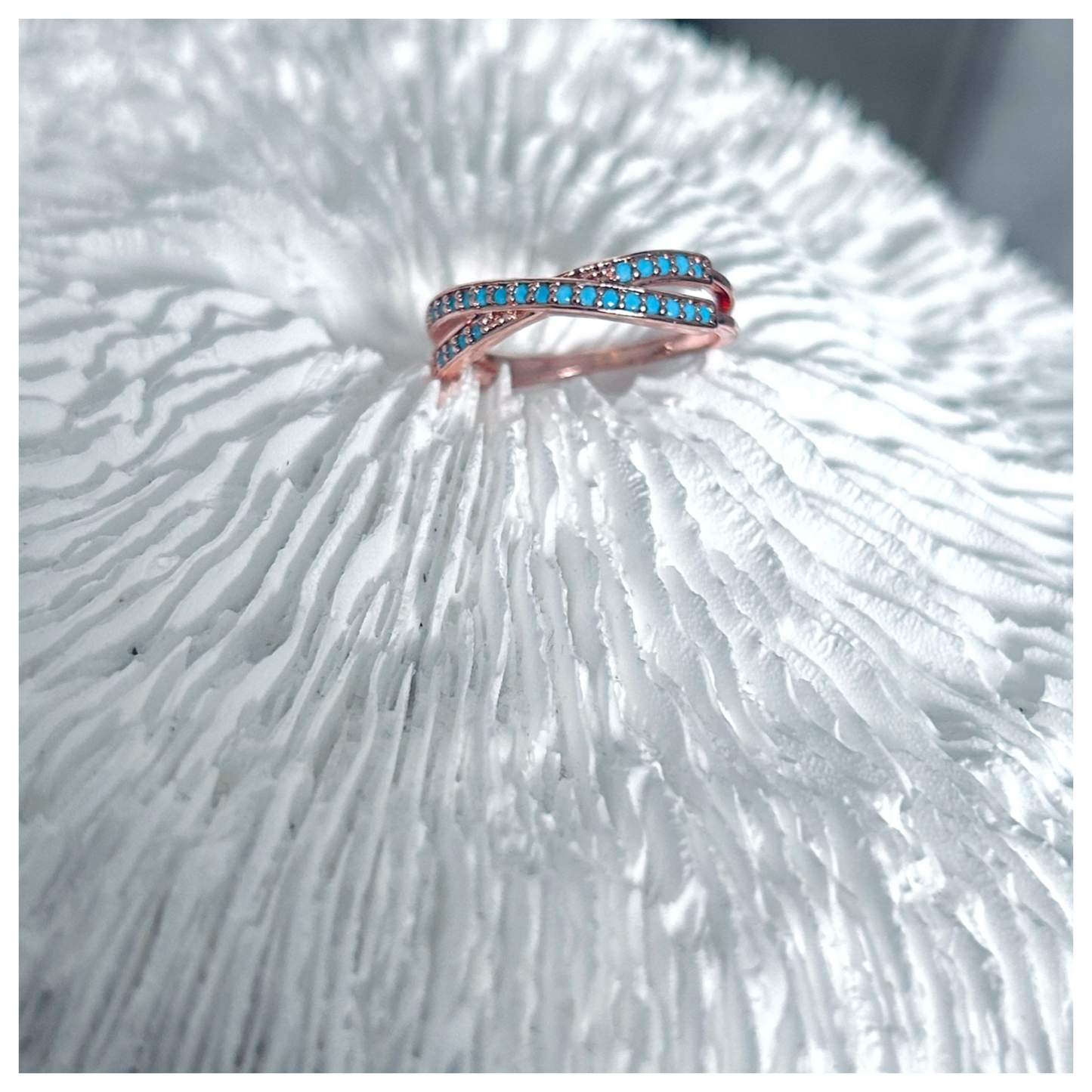 ROSE GOLD & TURQUOISE STONE RING