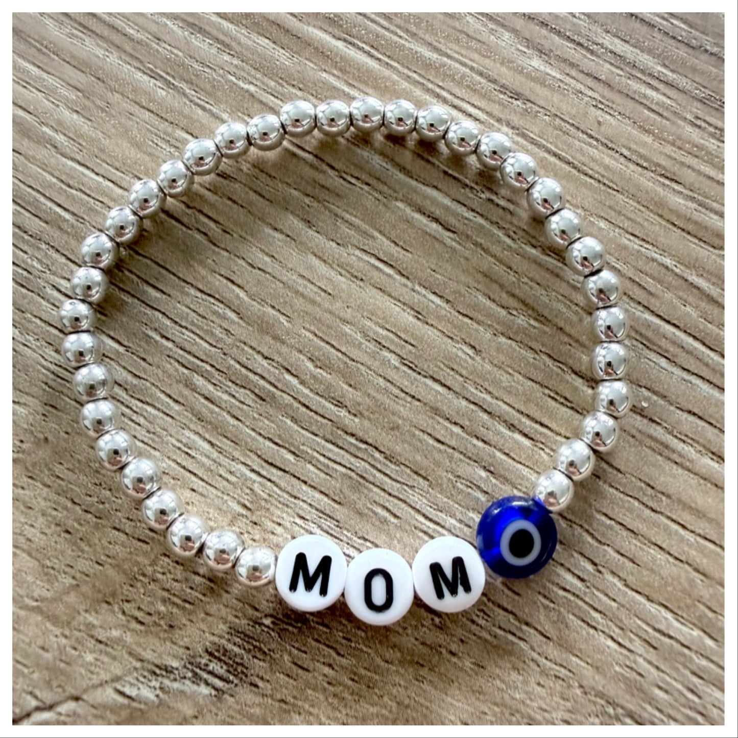 "MOM" HEMATITE BRACELET