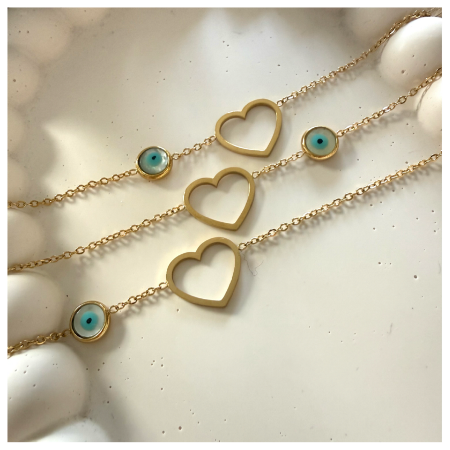 EVIL EYE HEART BRACELET
