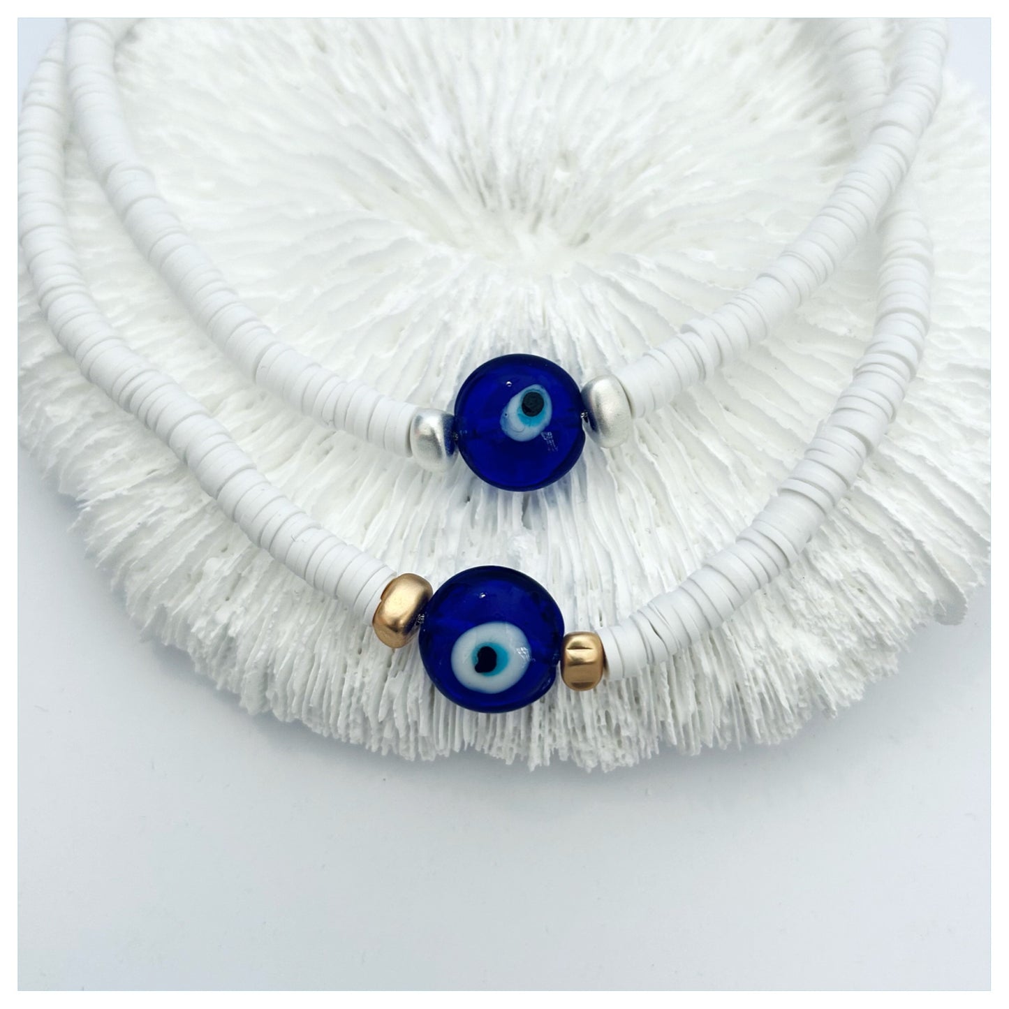BEADED EVIL EYE CHOKER