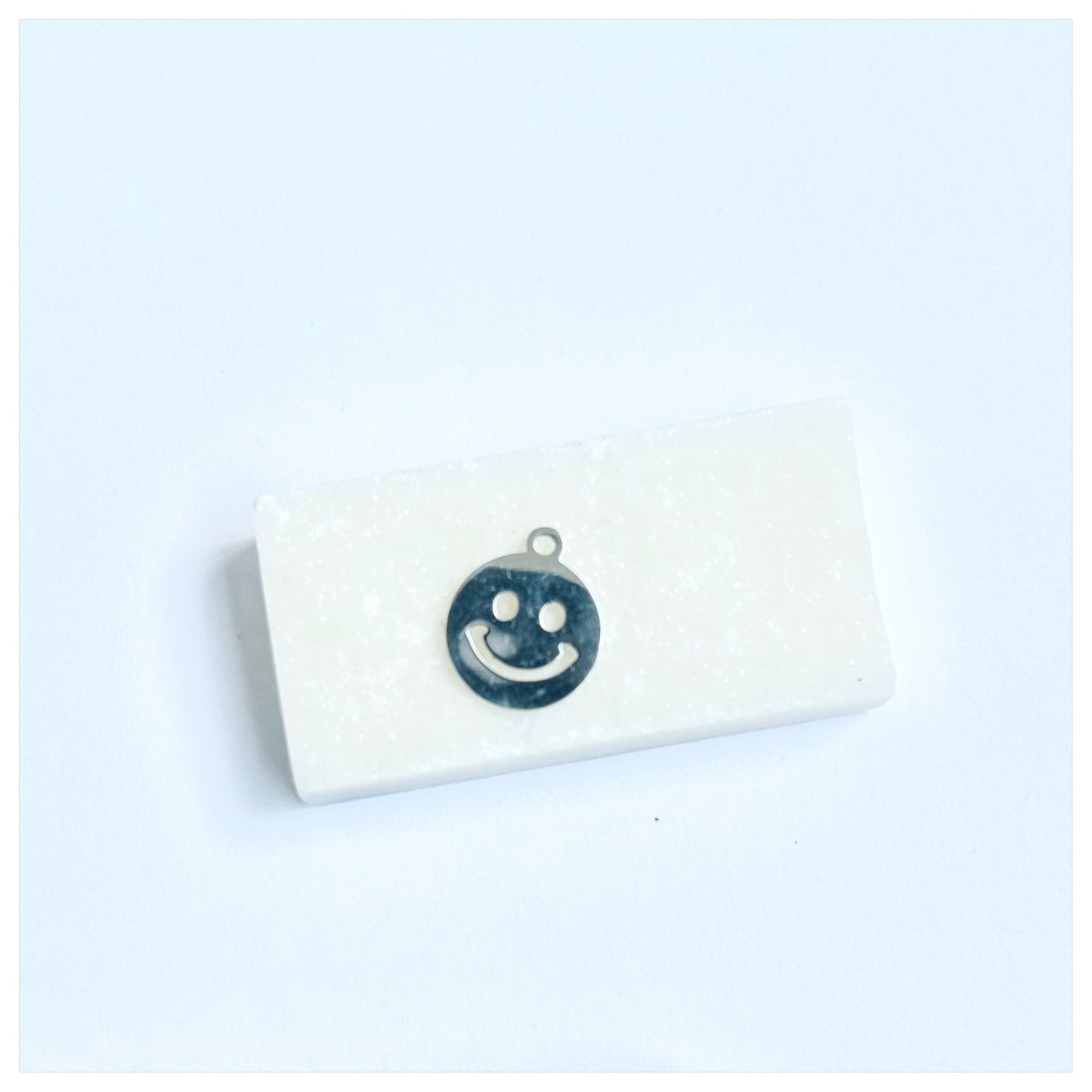 SILVER SMILEY FACE CHARM