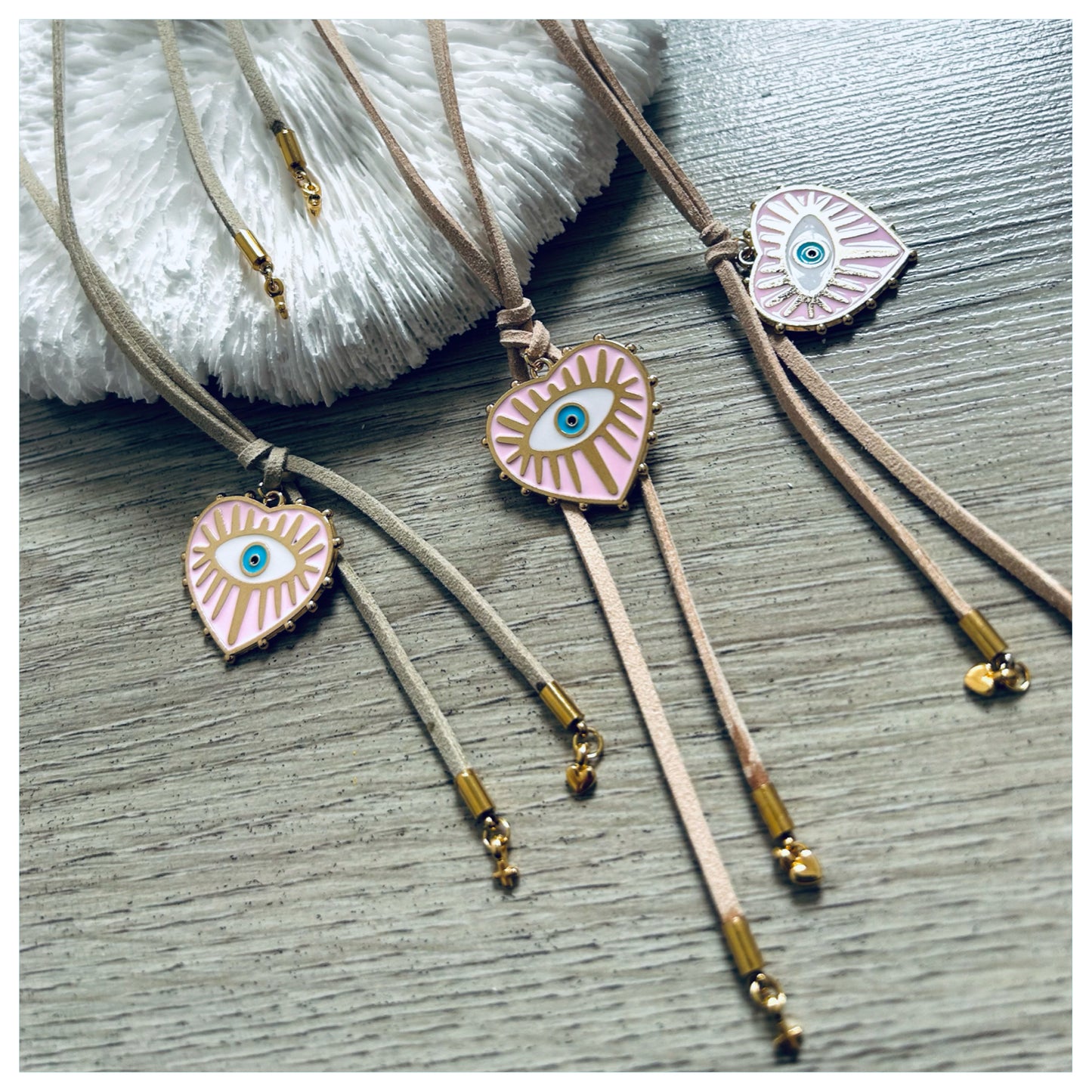 EVIL EYE HEART CAR MIRROR CHARM