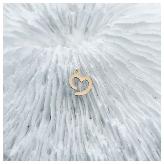 GOLD HEART CHARM 3