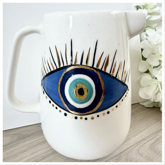SANTORINI EVIL EYE LARGE JUG