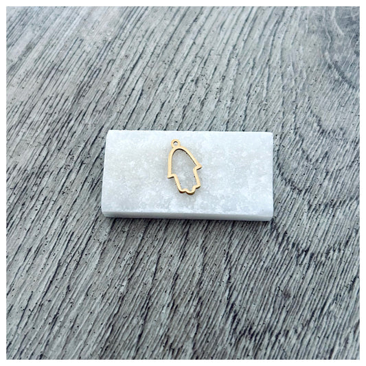 GOLD OPEN HAMSA HAND CHARM