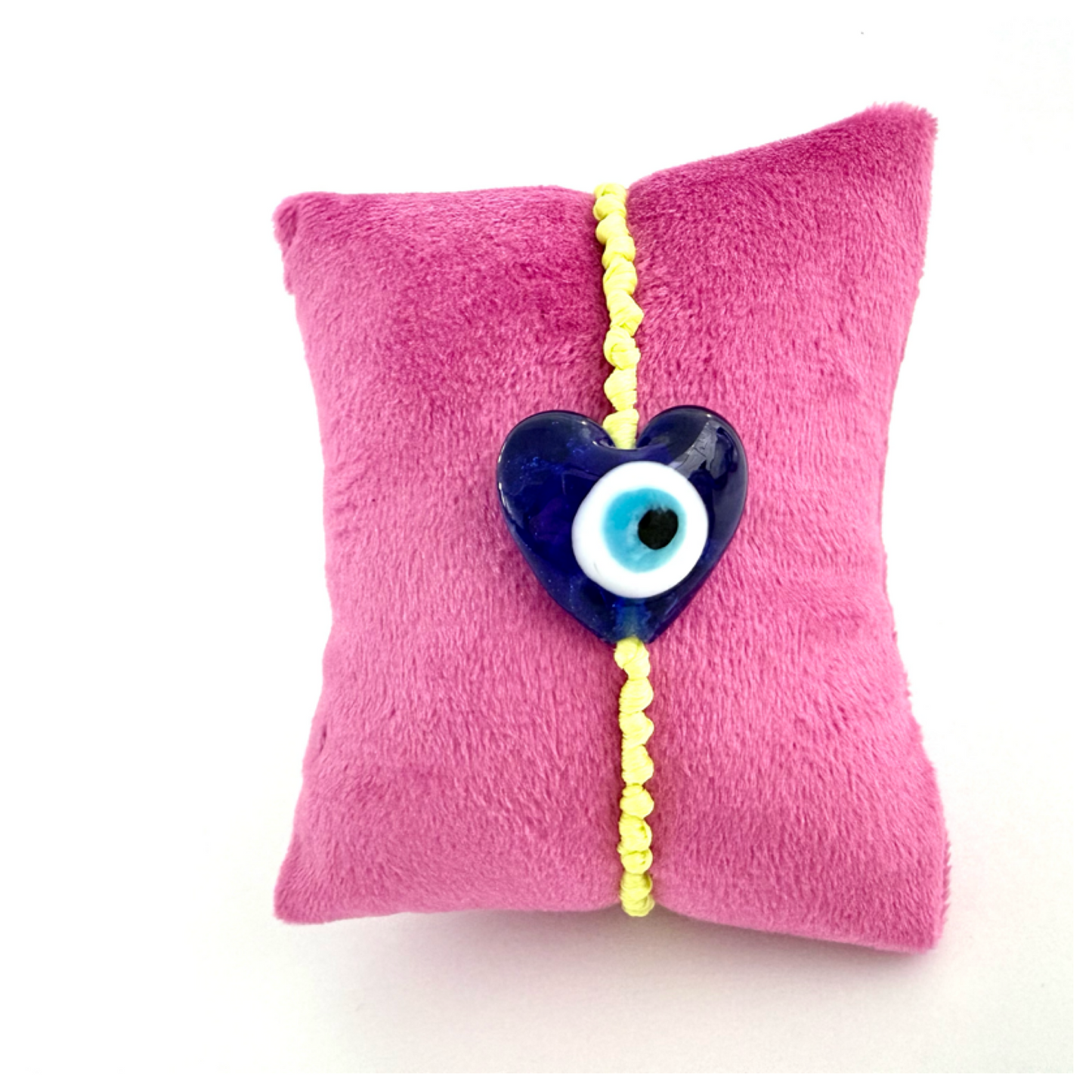 HEART GLASS EVIL EYE BRACELET