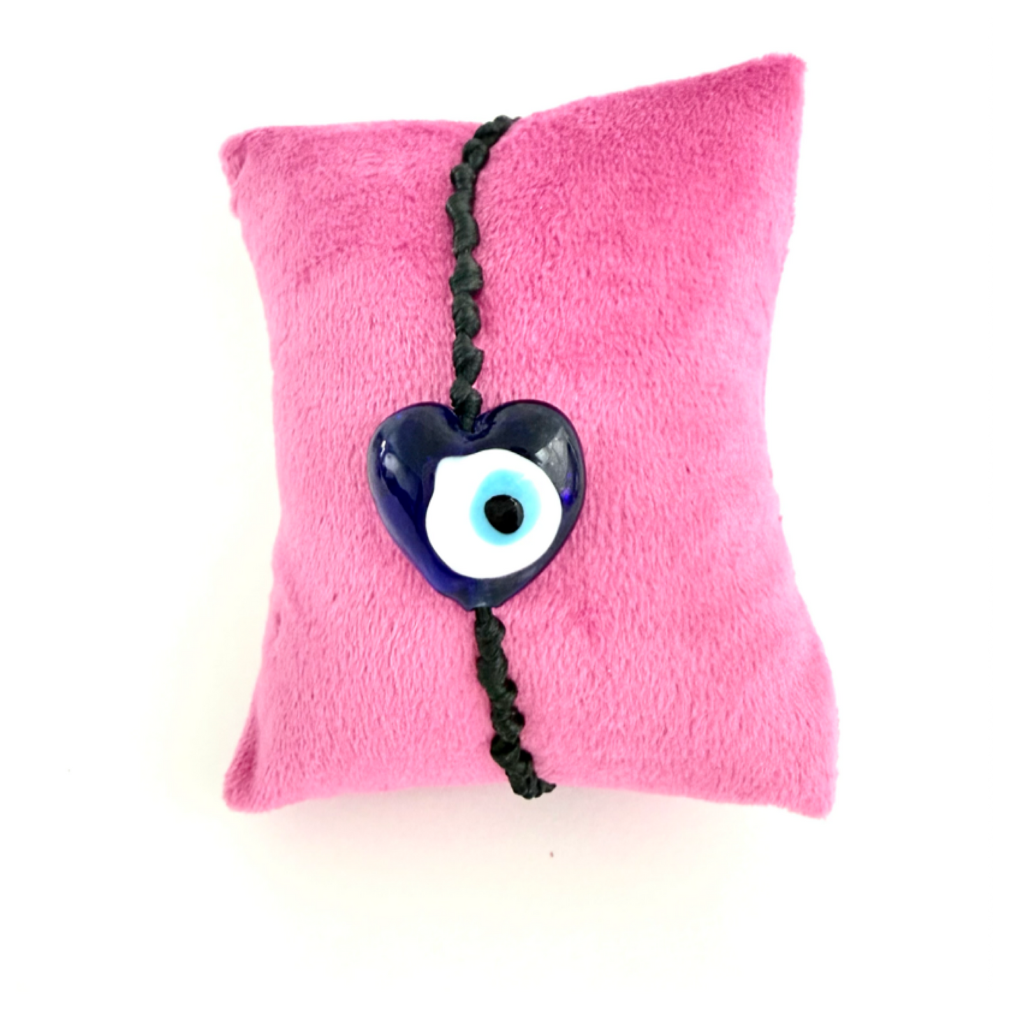HEART GLASS EVIL EYE BRACELET