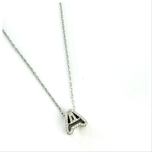 SILVER LETTER  NECKLACE
