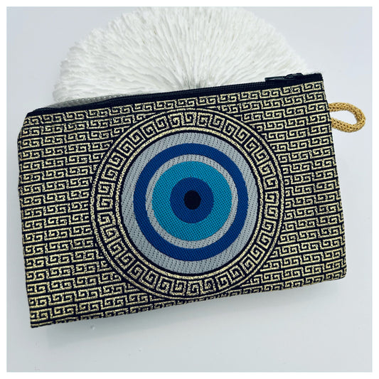 GOLD EVIL EYE MAKE UP BAG
