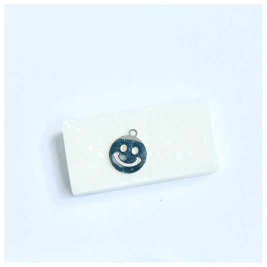 SILVER SMILEY FACE CHARM