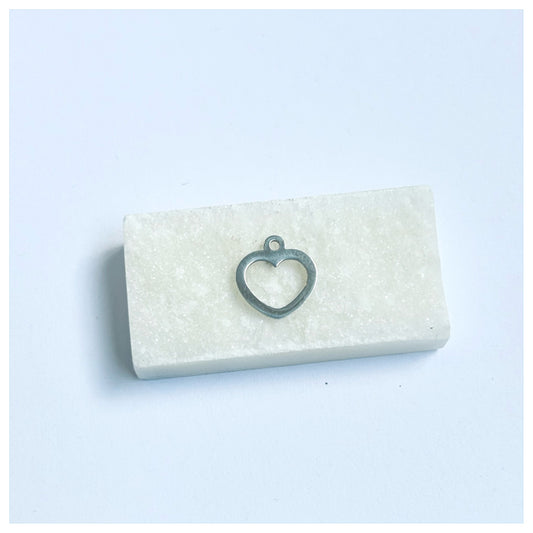 SILVER OPEN HEART CHARM