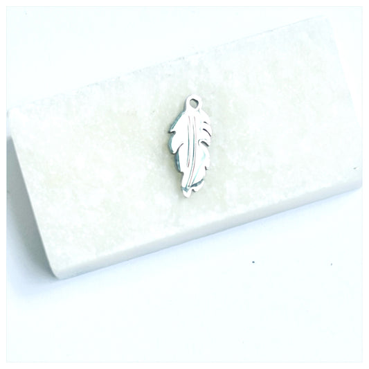 SILVER FEATHER CHARM