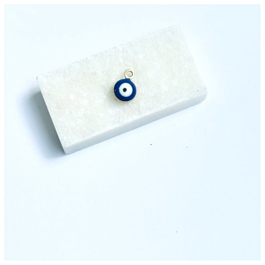 GOLD EVIL EYE ROUND CHARM