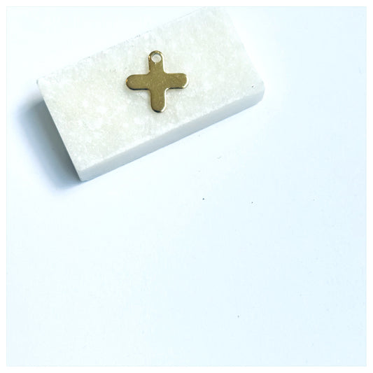 GOLD GREEK CROSS CHARM