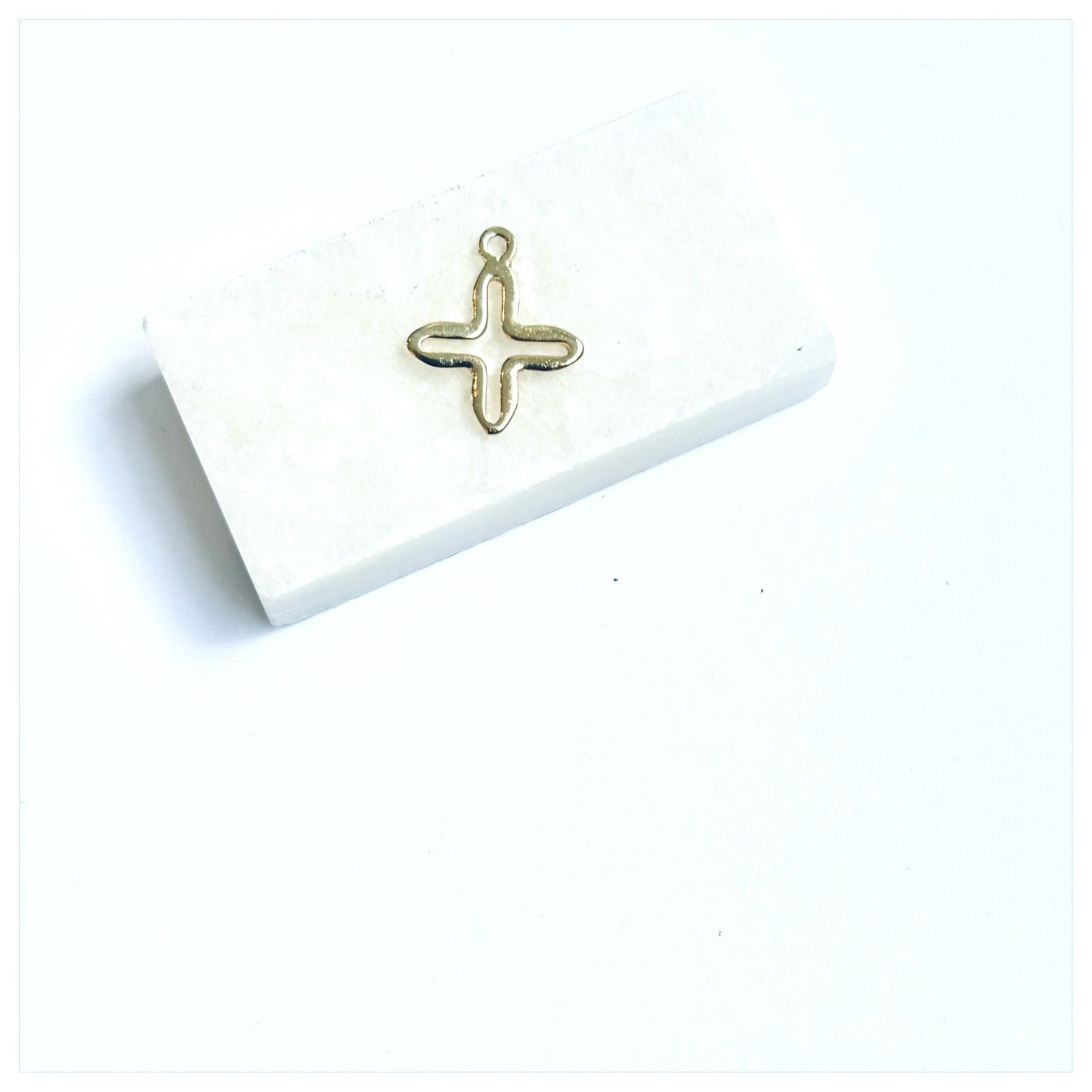 GOLD OPEN GREEK CROSS CHARM