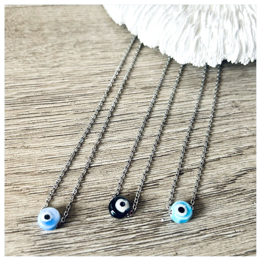 CERAMIC MATI SILVER NECKLACE